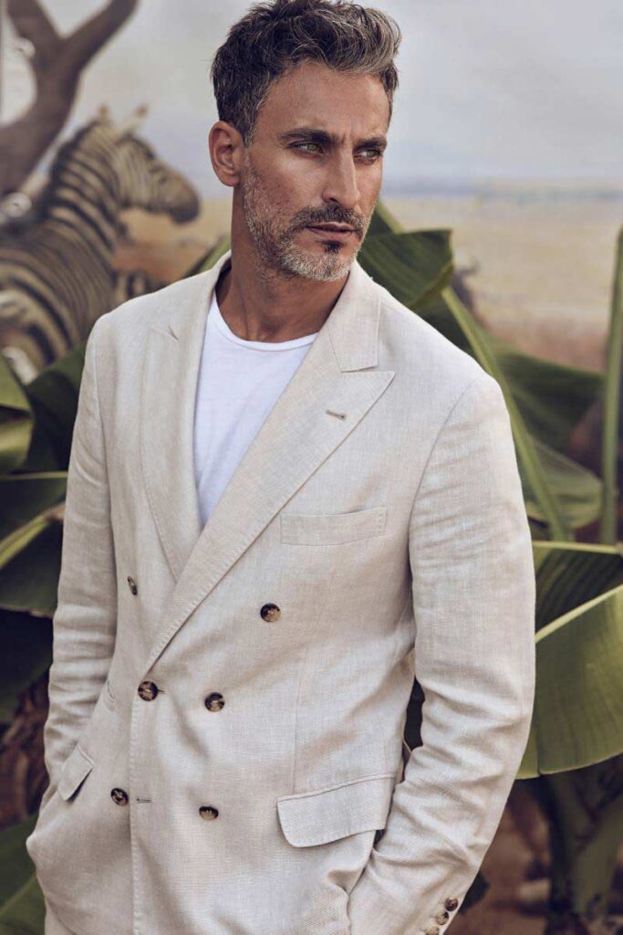 modello argentino, modello internazionale, fashion model, modello over 40, grey model, Dan John, Brunello Cucunelli