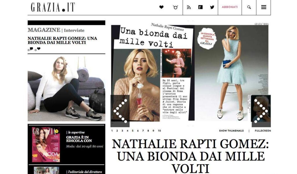 Nathalie Rapti Gomez attrice e modella